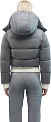 Pariset Cropped Puffer Bomber with Detachable Sleeves - Women's