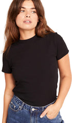 Ribbed Crew Neck T-Shirt - Women's