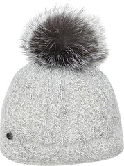 Vale-P Angora Beanie with Upcycled Fur Pom - Women's