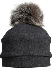ORLA - ORMOS BEANIE W BAND AND UPCYCLED FUR POM - Women's