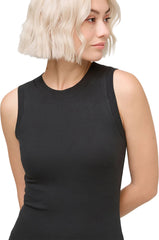 Ribbed Pima High Neck Tank Top - Women's