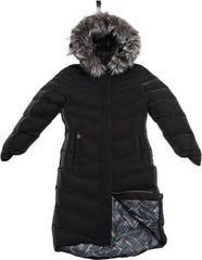 Canmore Long Puffer Coat with Upcycled Fur Trim - Women's