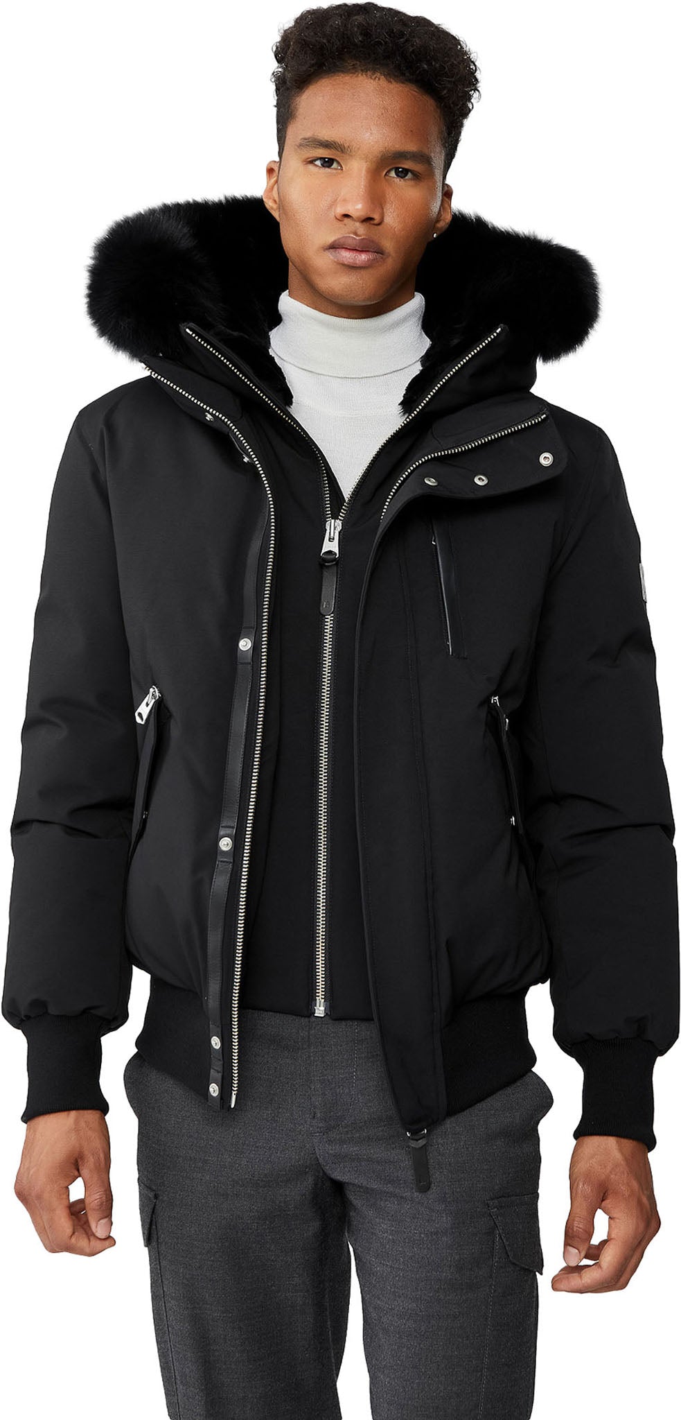 Dixon 2-in-1 Down Bomber with Hooded Bib and Blue Fox Fur - Men's