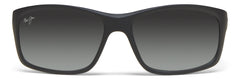 Kanaio Coast Polarized Wrap Sunglasses - Neutral Grey Lens - Black, White and Blue Frame