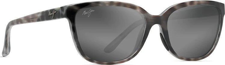 Honi Polarized Cat Eye Sunglasses - Neutral Grey Lens - Grey Tortoise Stripe Frame