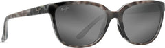 Honi Polarized Cat Eye Sunglasses - Neutral Grey Lens - Grey Tortoise Stripe Frame