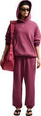Nike Studio Fleece Medium Weight High-Rise Oversized Cuffed Trousers - Women's