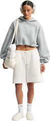 Nike Studio Fleece Medium Weight Oversized Cropped Hoodie - Women's