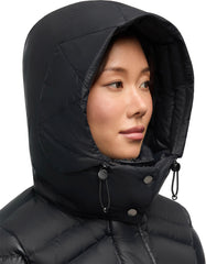 Saturn Mid-Length Quilted Puffer Jacket with Removable Hood - Women's