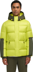 Nuray Mixed Media Color Block Puffer Jacket with Fixed Hood - Men's