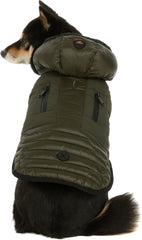 Eddie Mixed Media Quilted Jacket with Hood for Dogs