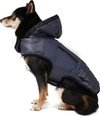 Eddie Mixed Media Quilted Jacket with Hood for Dogs