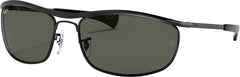 Olympian I Deluxe Sunglasses - Polished Black - G-15 Green Polarized Lens - Unisex