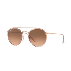 Round Double Bridge - Pink Frame - Pink Gradient Brown Lens