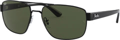 RB3663 Sunglasses - Polished Black - G-15 Green Lens - Unisex