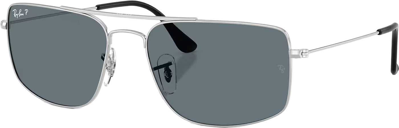 Explorer III Sunglasses - Polished Silver - Dark Blue Polarized Lens - Unisex