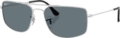 Explorer III Sunglasses - Polished Silver - Dark Blue Polarized Lens - Unisex