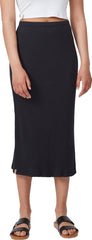 High-Rise Knit Rib Midi Skirt - Women's