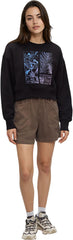 Framed Haitian Blooms Oversized Crop Crew - Women's