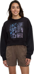 Framed Haitian Blooms Oversized Crop Crew - Women's