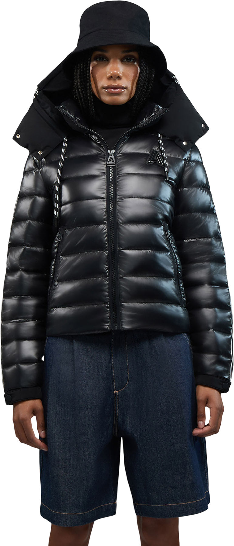 Rousset Lightweight Cinched Puffer Jacket with Contrast Detailing - Women's