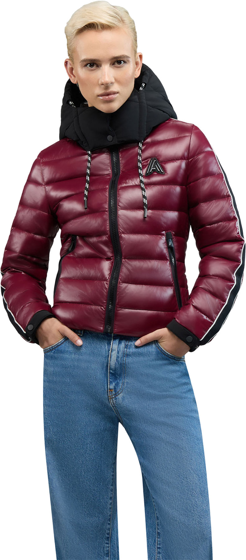Rousset Lightweight Cinched Puffer Jacket with Contrast Detailing - Women's