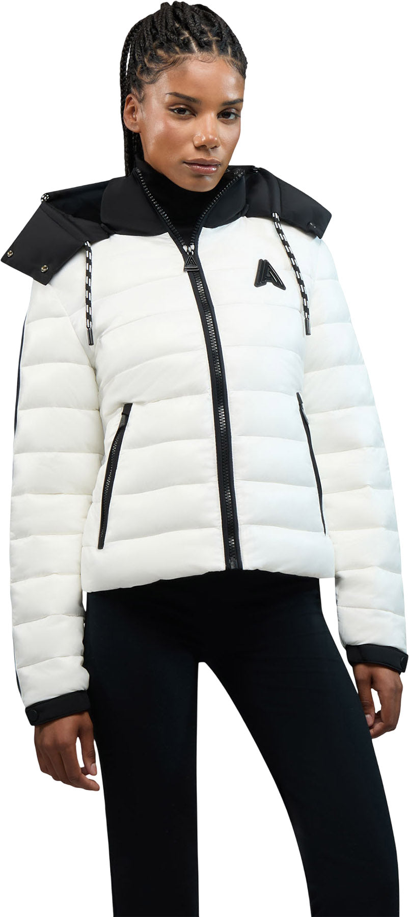 Rousset Lightweight Cinched Puffer Jacket with Contrast Detailing - Women's