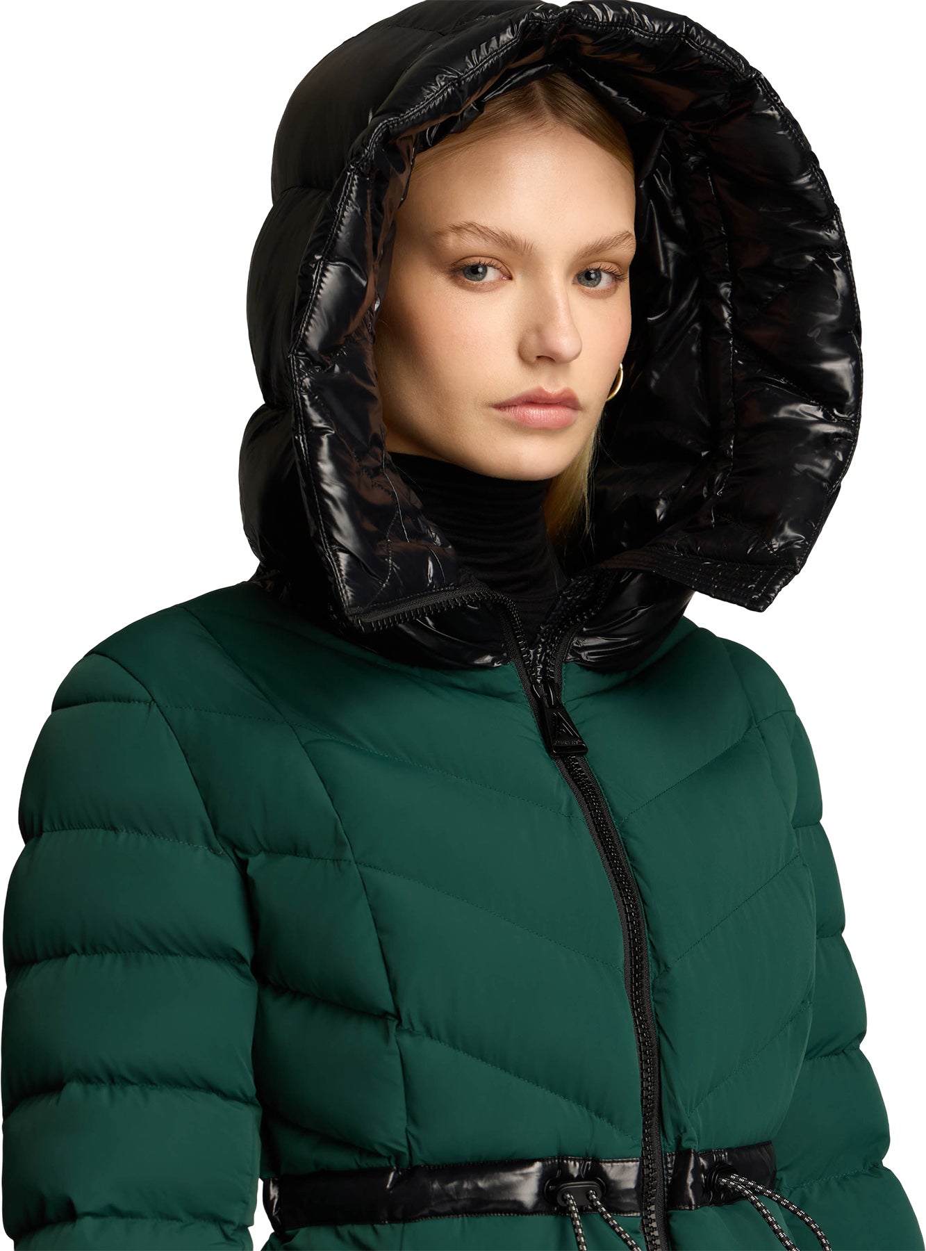 Everlong Lightweight Herringbone Quilted Puffer Jacket with Lustre Detailing - Women's
