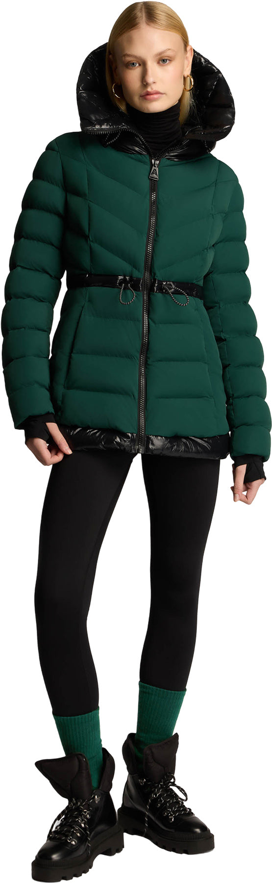 Everlong Lightweight Herringbone Quilted Puffer Jacket with Lustre Detailing - Women's