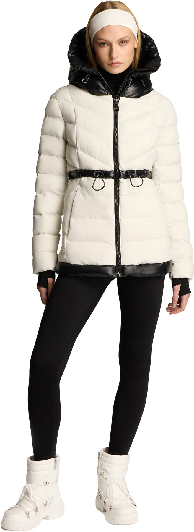 Everlong Lightweight Herringbone Quilted Puffer Jacket with Lustre Detailing - Women's