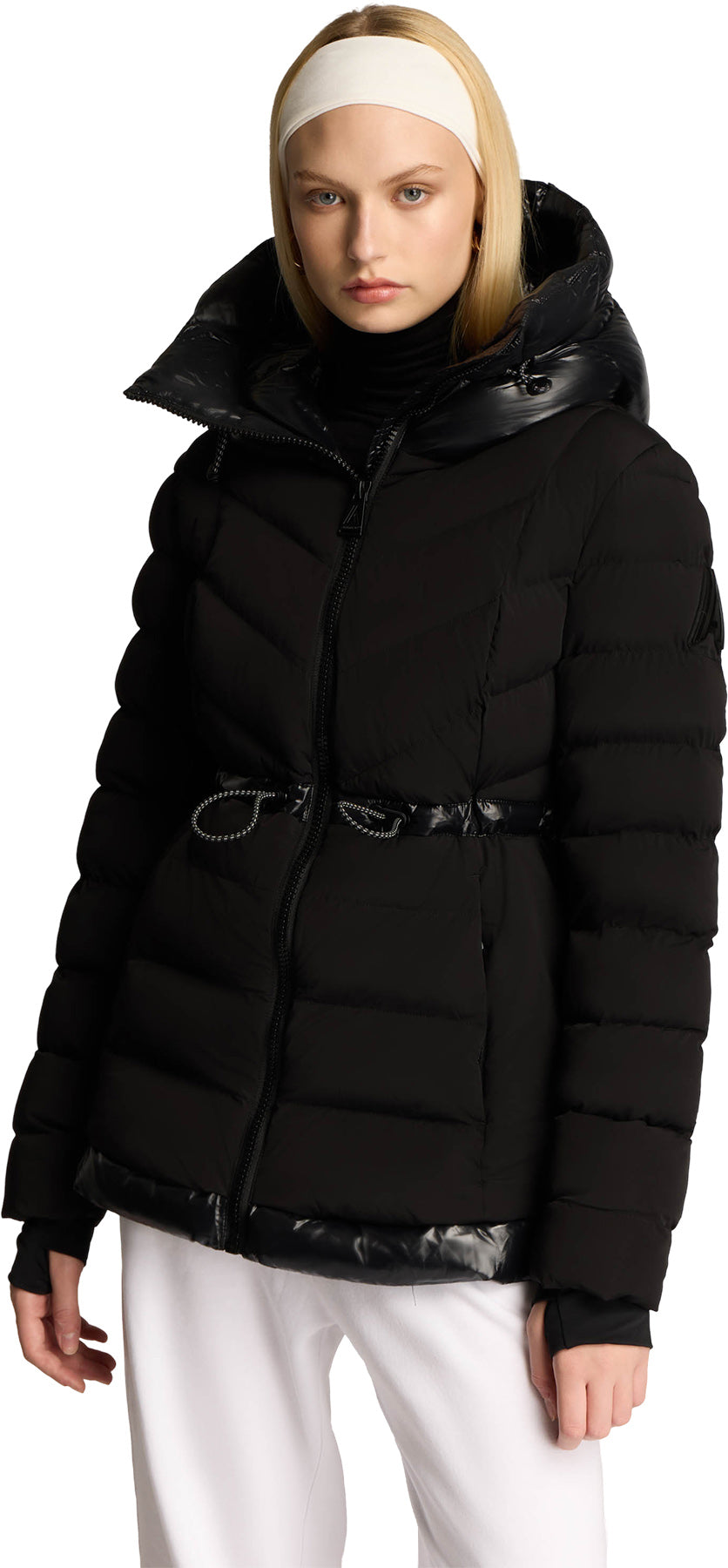 Everlong Lightweight Herringbone Quilted Puffer Jacket with Lustre Detailing - Women's