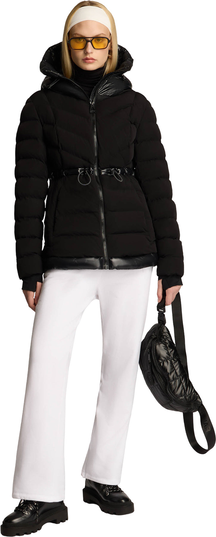 Everlong Lightweight Herringbone Quilted Puffer Jacket with Lustre Detailing - Women's