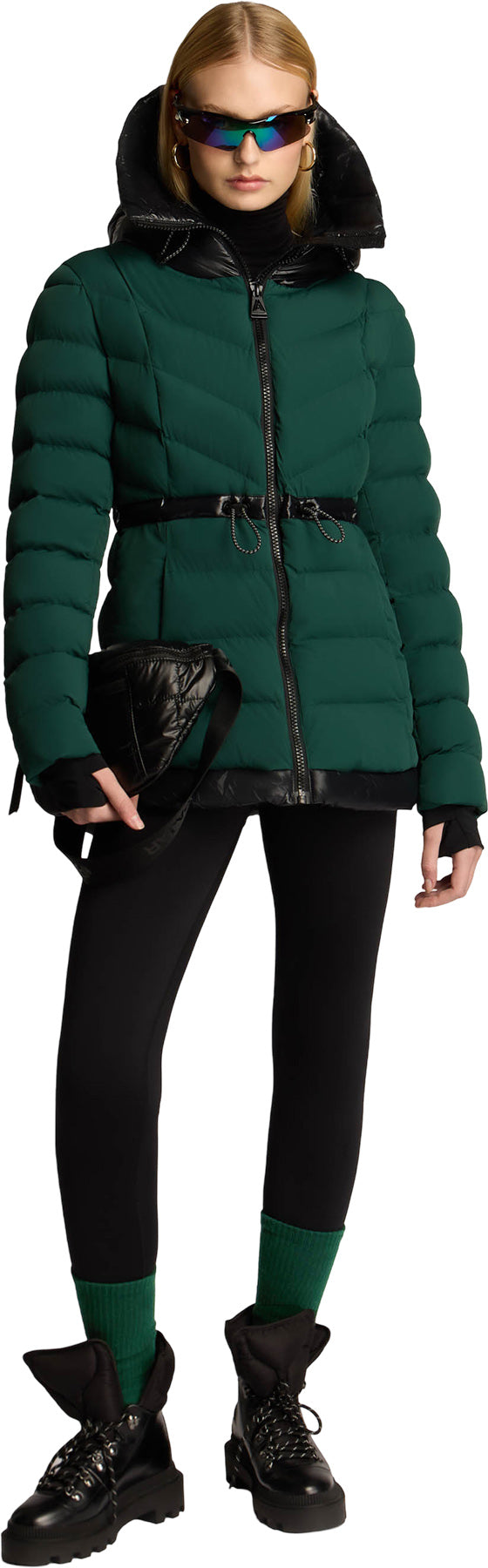 Everlong Lightweight Herringbone Quilted Puffer Jacket with Lustre Detailing - Women's