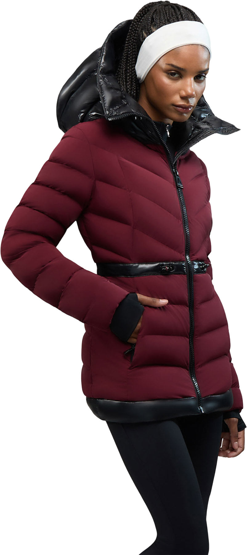 Everlong Lightweight Herringbone Quilted Puffer Jacket with Lustre Detailing - Women's