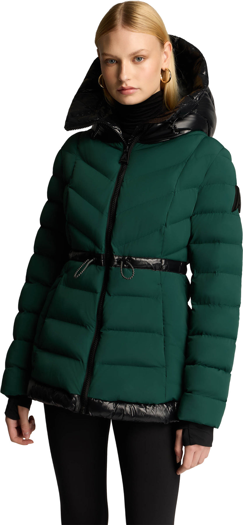Everlong Lightweight Herringbone Quilted Puffer Jacket with Lustre Detailing - Women's