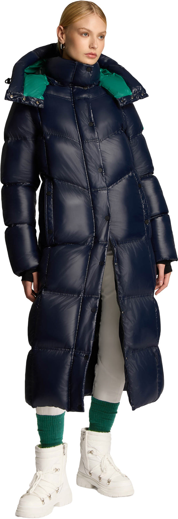 Meribel Quilted Maxi Puffer Jacket with Removable Hood - Women's