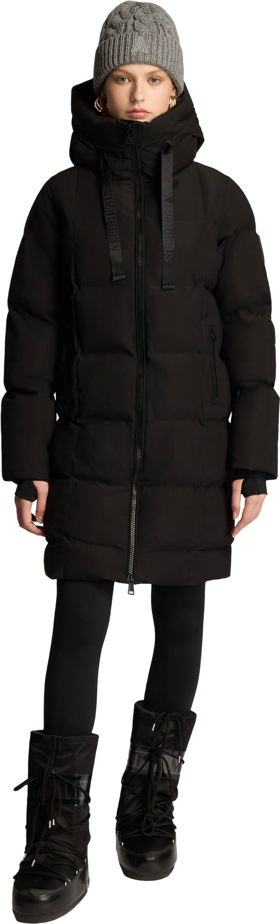 Cluze Mid-Length Puffer Jacket with Square Quilting - Women's