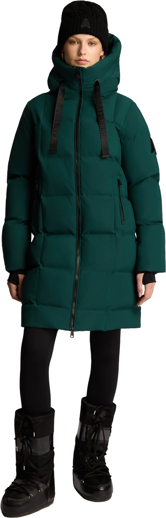 Cluze Mid-Length Puffer Jacket with Square Quilting - Women's