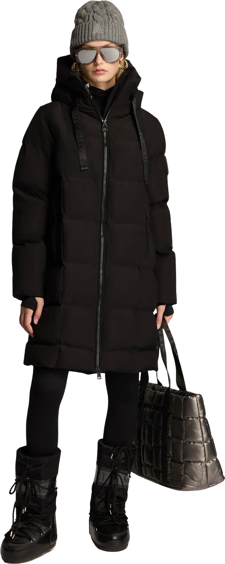 Cluze Mid-Length Puffer Jacket with Square Quilting - Women's