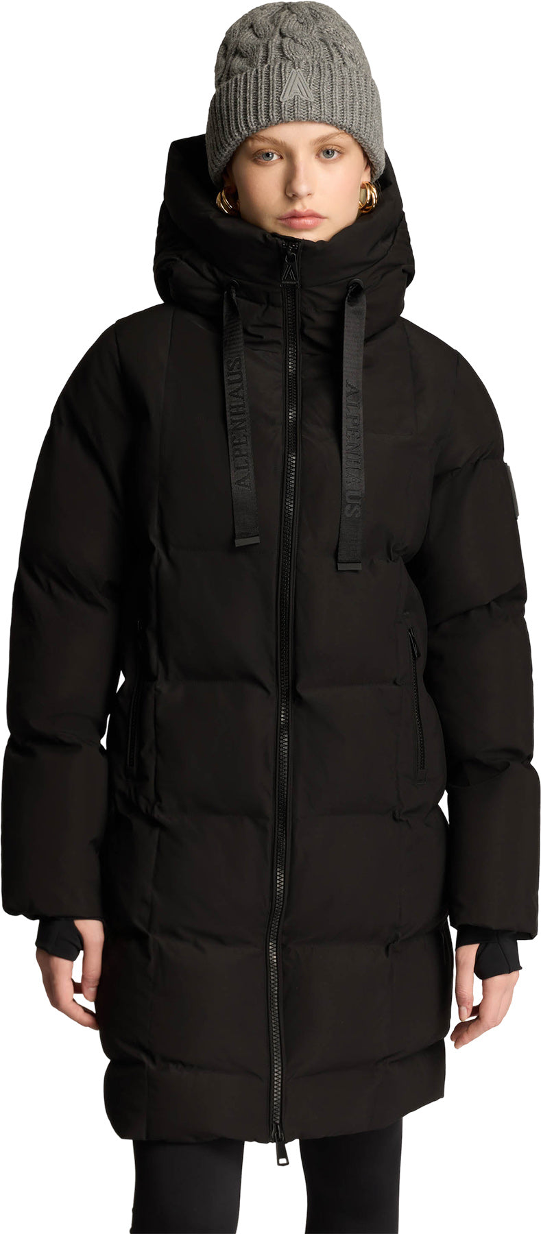 Cluze Mid-Length Puffer Jacket with Square Quilting - Women's