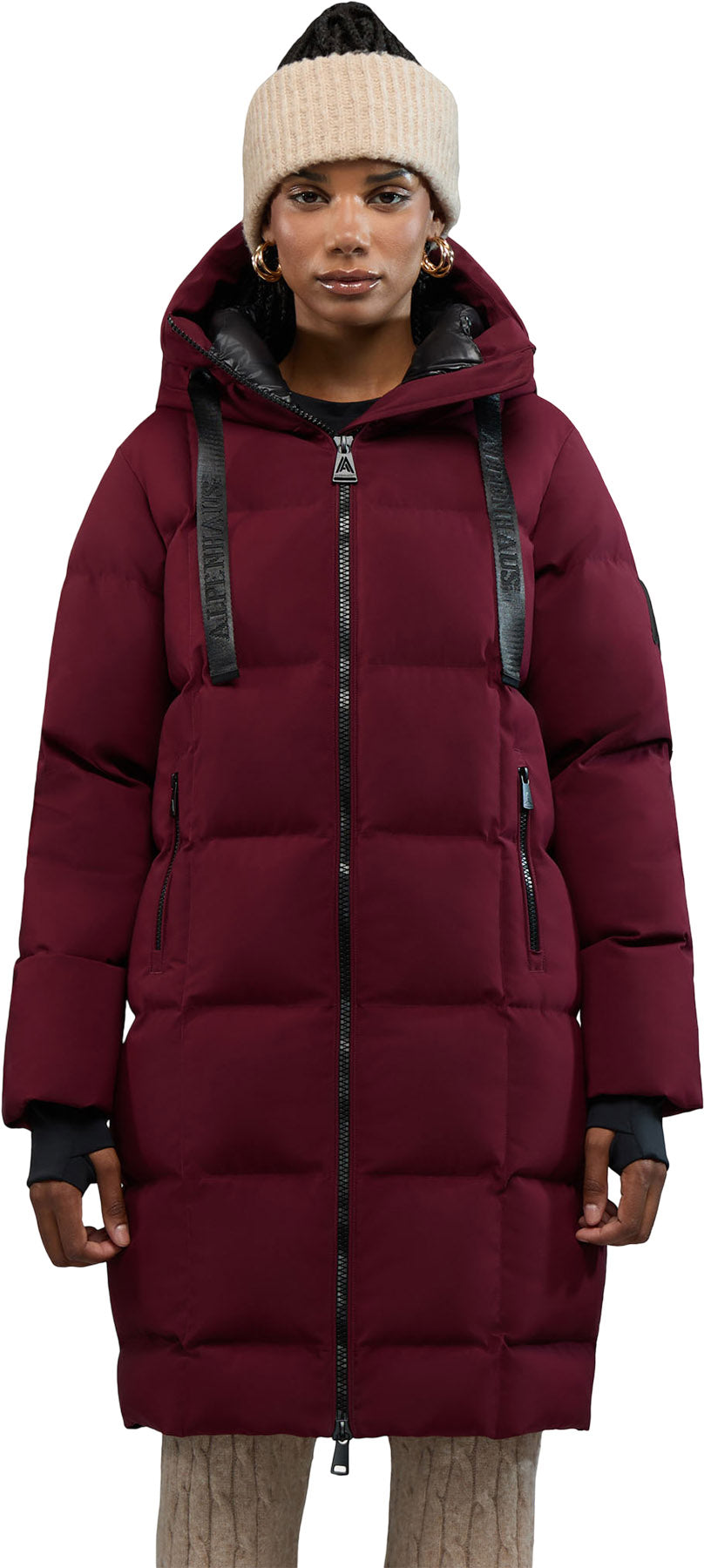 Cluze Mid-Length Puffer Jacket with Square Quilting - Women's