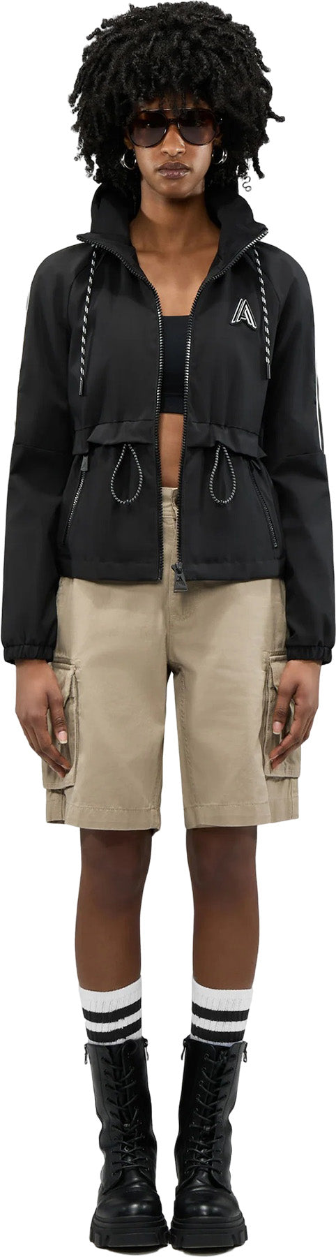 Enneth Hooded Windbreaker Jacket with Adjustable Waist - Women's
