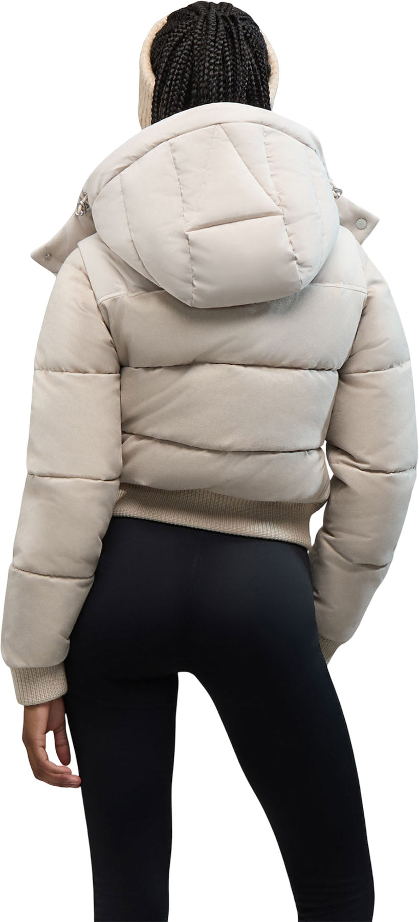 Pariset Cropped Puffer Bomber with Detachable Sleeves - Women's