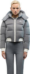Pariset Cropped Puffer Bomber with Detachable Sleeves - Women's
