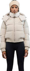 Pariset Cropped Puffer Bomber with Detachable Sleeves - Women's