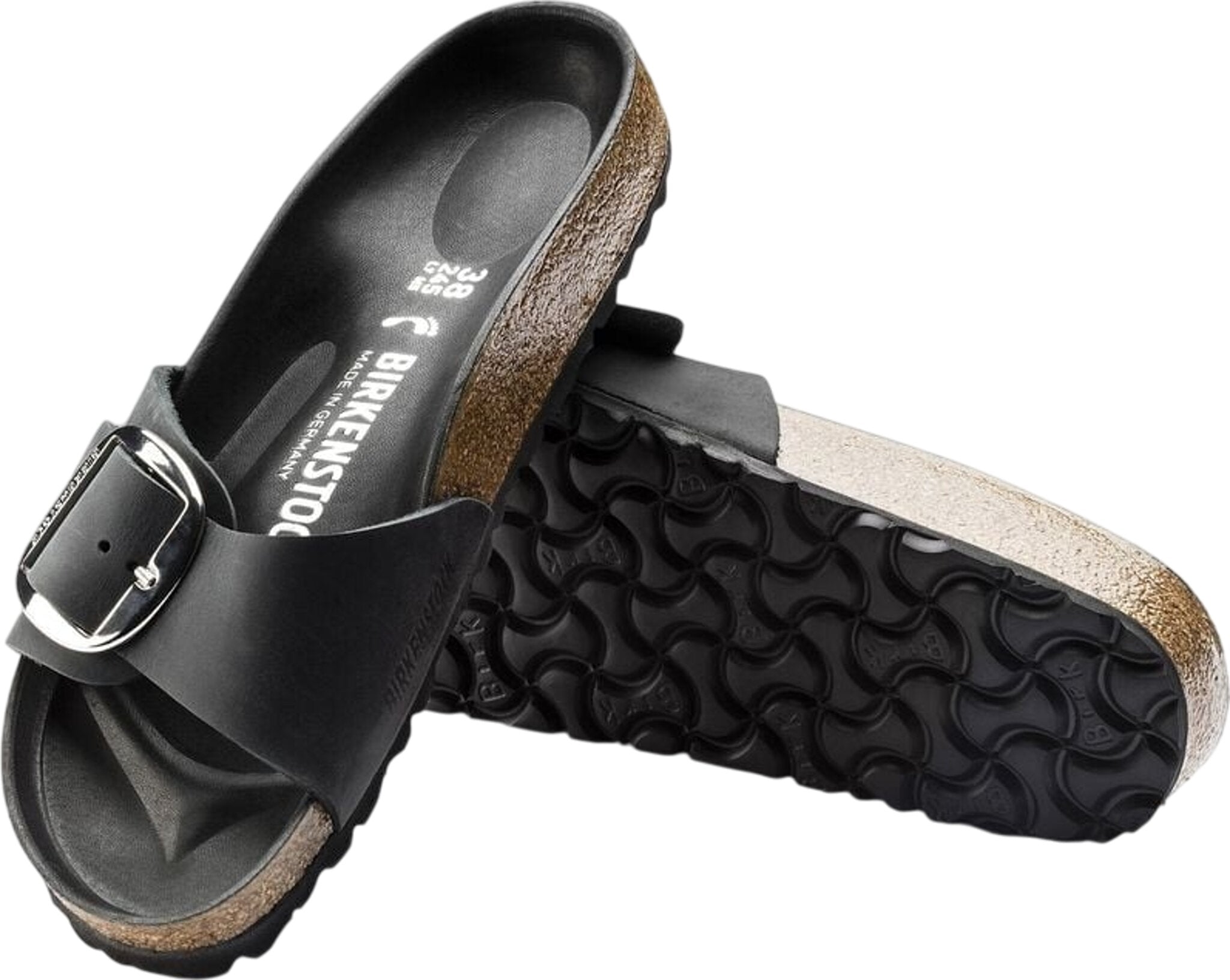 Madrid Big Buckle Oiled Leather Sandals [Narrow] - Women's