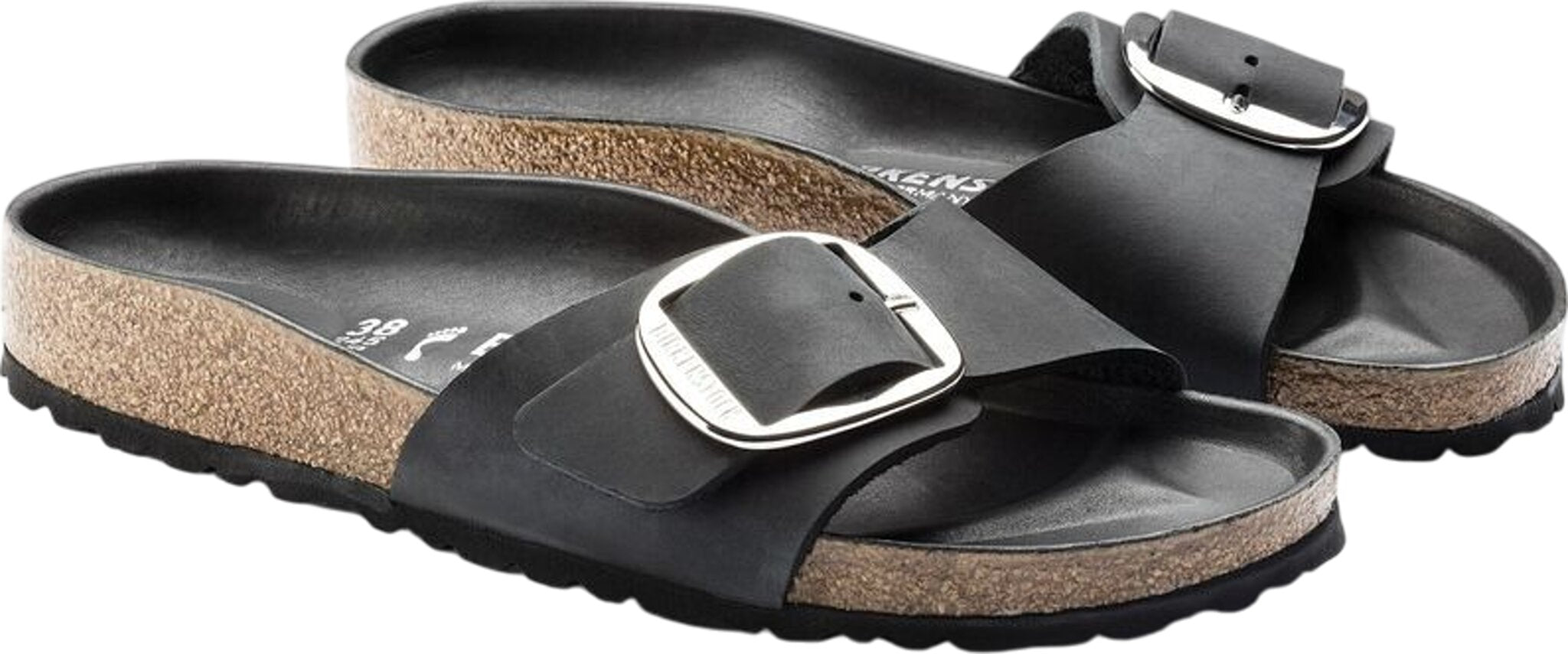 Madrid Big Buckle Oiled Leather Sandals [Narrow] - Women's