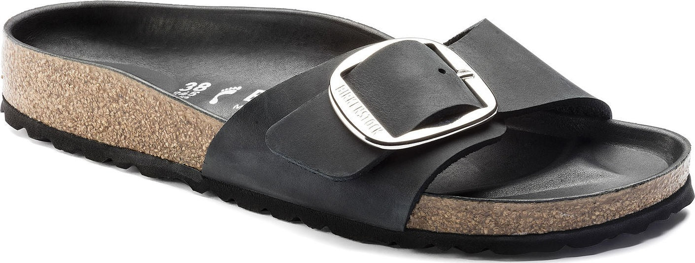 Madrid Big Buckle Oiled Leather Sandals [Narrow] - Women's