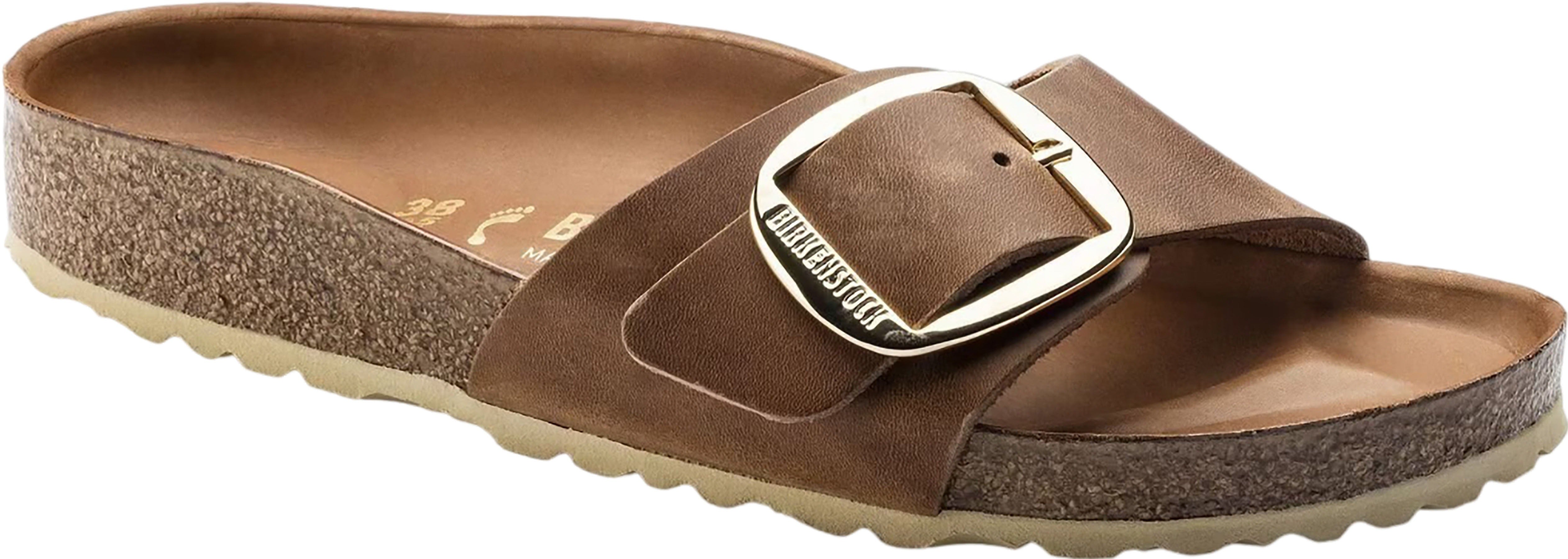 Madrid Big Buckle Oiled Leather Sandals [Narrow] - Women's