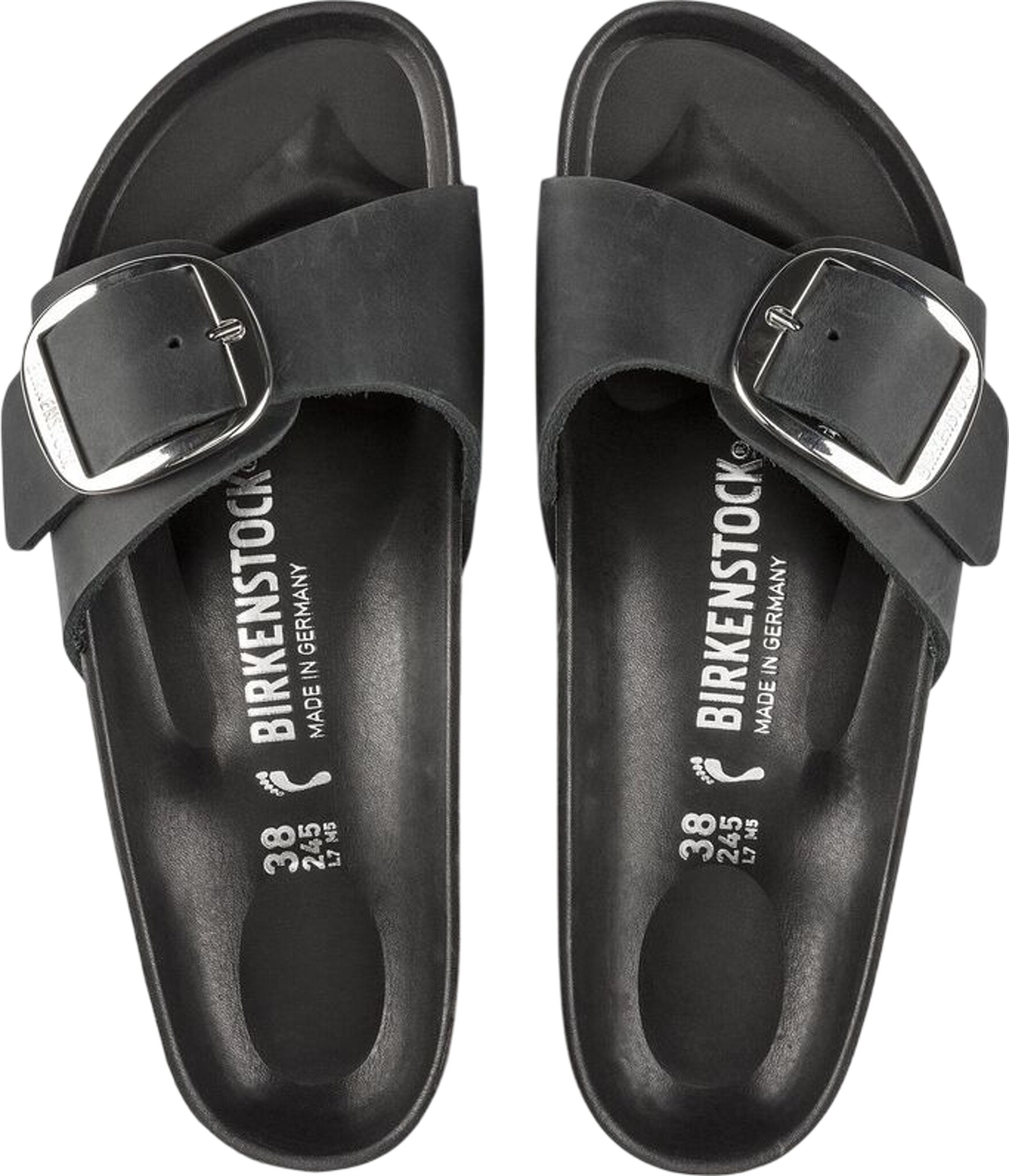 Madrid Big Buckle Oiled Leather Sandals [Narrow] - Women's